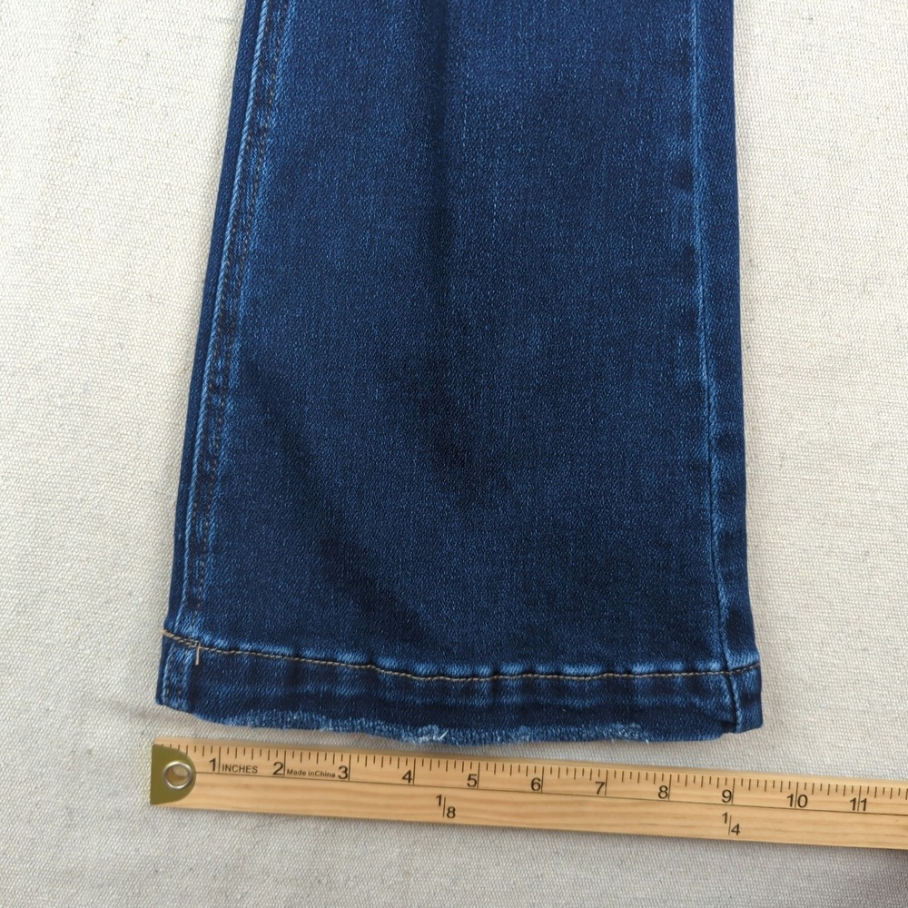 Kancan Jeans Womens 26 Blue Petite Flare Stretch Casual Distressed Button Fly - Picture 6 of 15